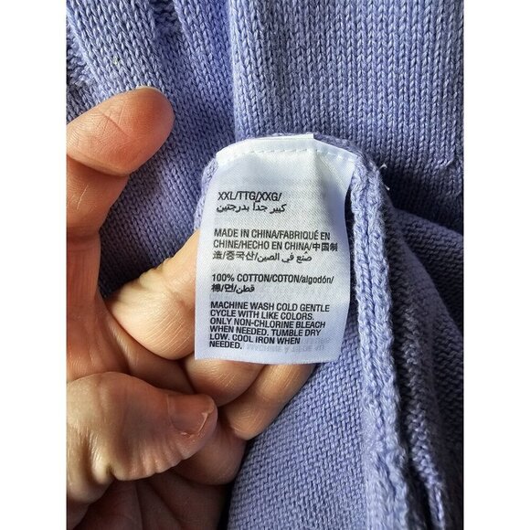 Karen Scott Women's Purple Cotton Zip-Neck Sweater XXL 100% Cotton - Picture 6 of 14